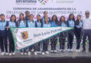 ABANDERAN A DELEGACIÓN CHARQUENSE QUE REPRESENTARÁ A SAN LUIS POTOSÍ EN NACIONAL DE BÁSQUETBOL FEMENIL.
